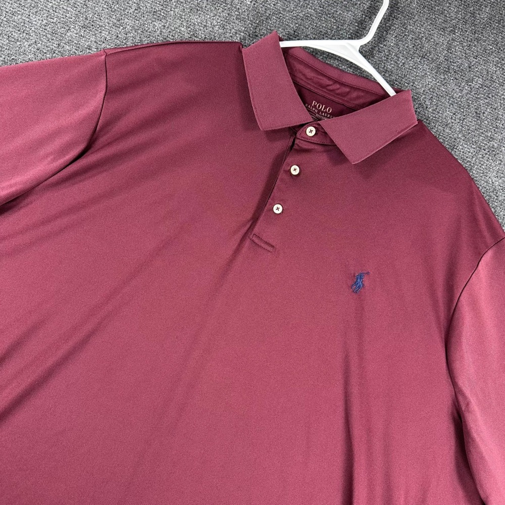 Polo Ralph Lauren Polo Shirt Mens 2XL XXL Burgundy Maroon Textured Knit Golf NWT